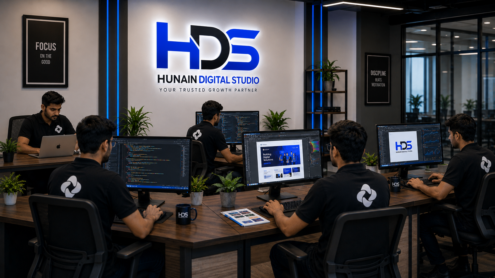 Hunain Digital Studio team at work