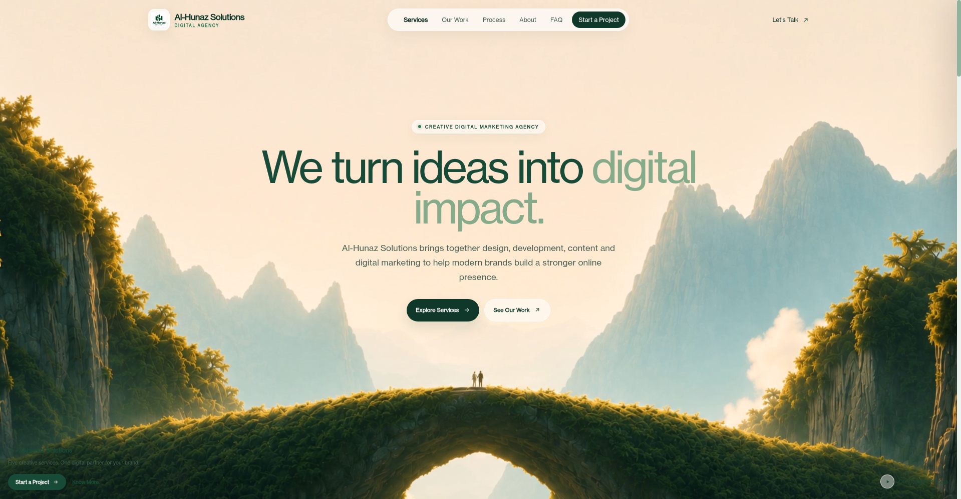 Al-Hunaz Solutions website