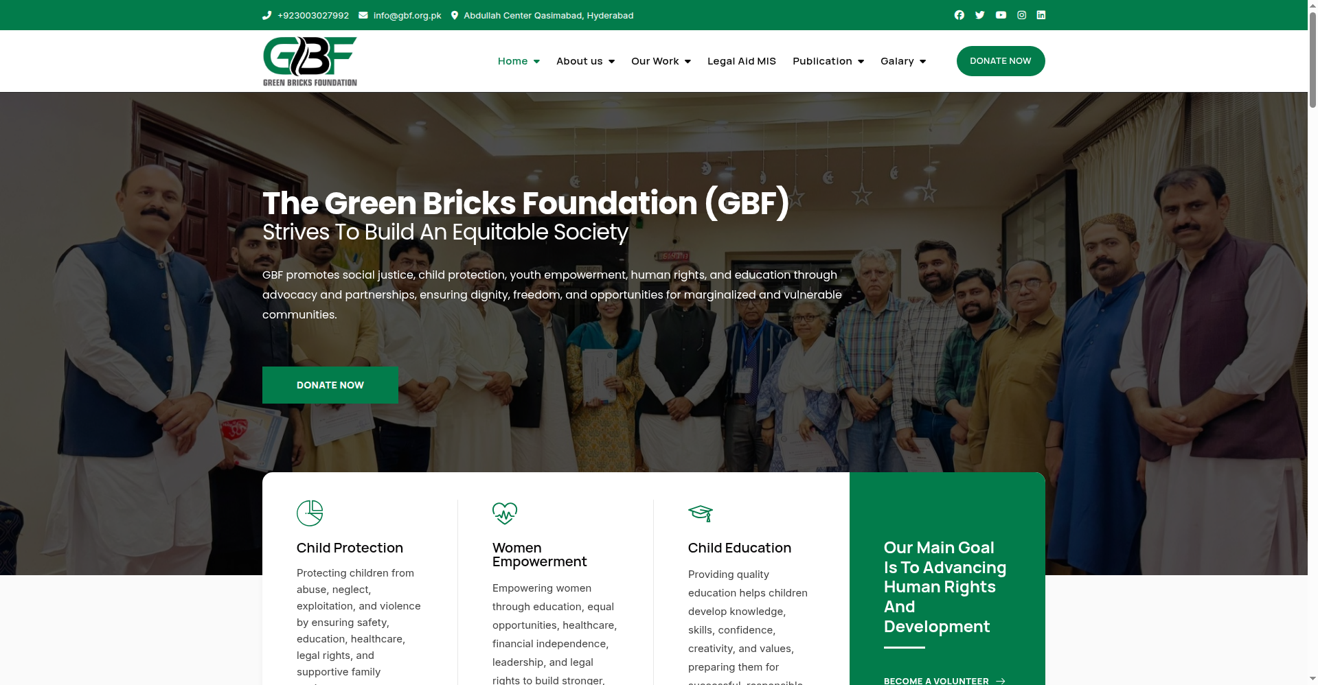 Green Bricks Foundation website