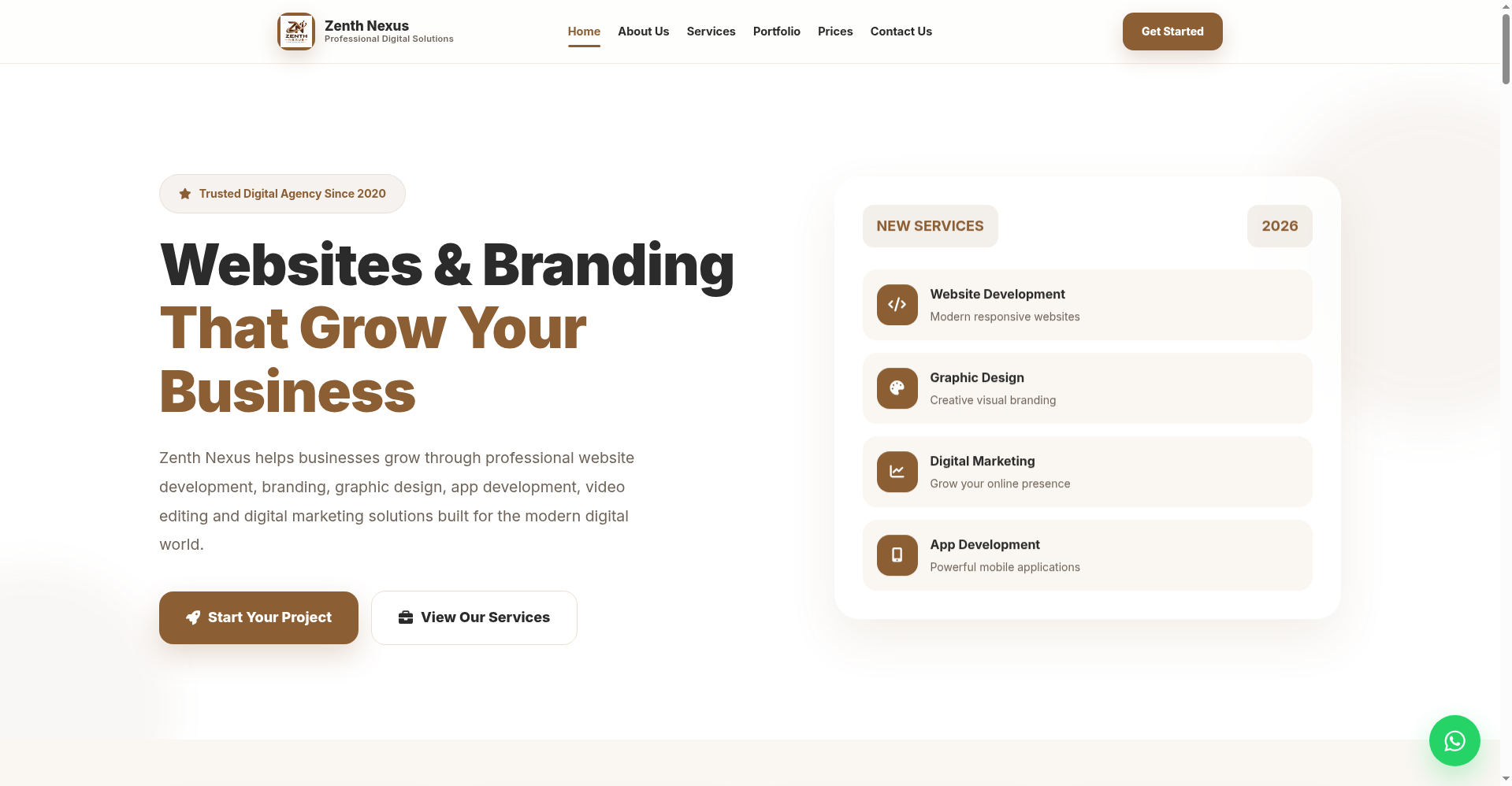 Zenth Nexus website
